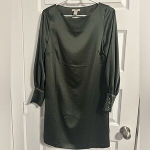 H&M Dark Green Long Sleeve Dress